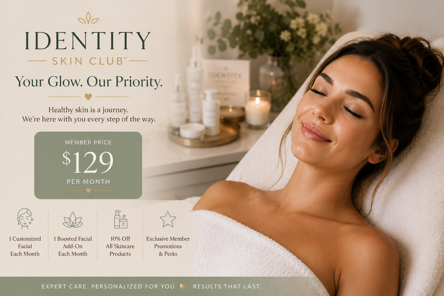Identity Skin Club facial membership