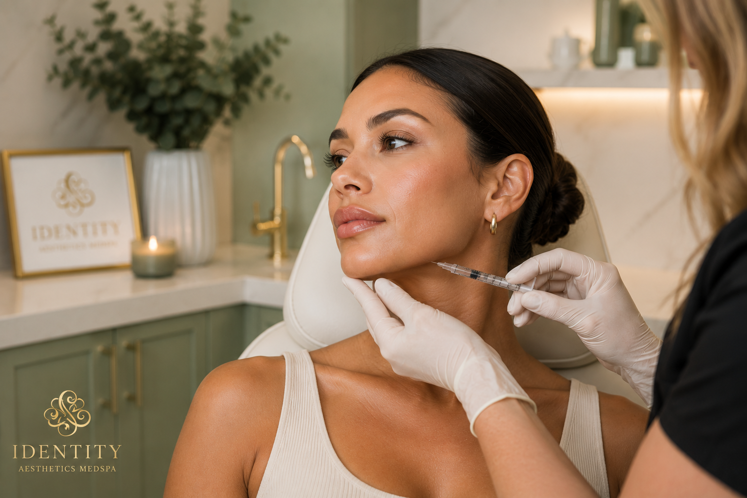Chin and jawline contouring treatment at Identity Aesthetics MedSpa