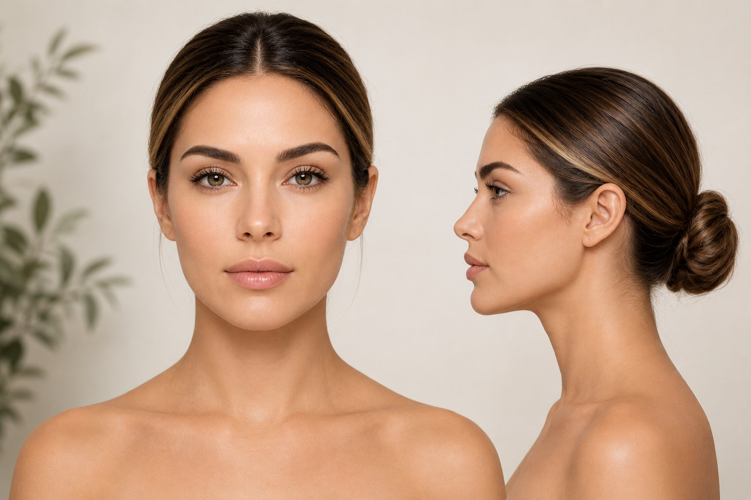 Front and profile facial views for neurotoxin treatment planning